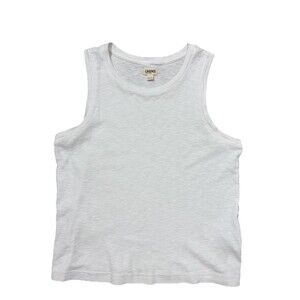 L'AGENCE Mikaela Crewncek Cropped Tank Women’s XS White Slub Knit Made In USA